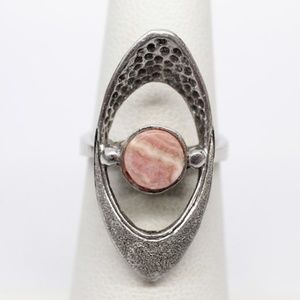 Sterling Silver Rhodochrosite Ring (Size 5)